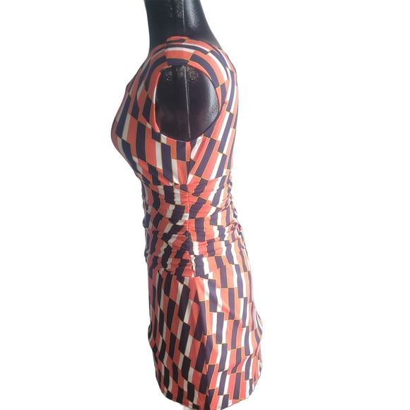 Bisou Bisou Multi Colored Geometric Pattern Dress Sz.8 - Picture 5 of 7